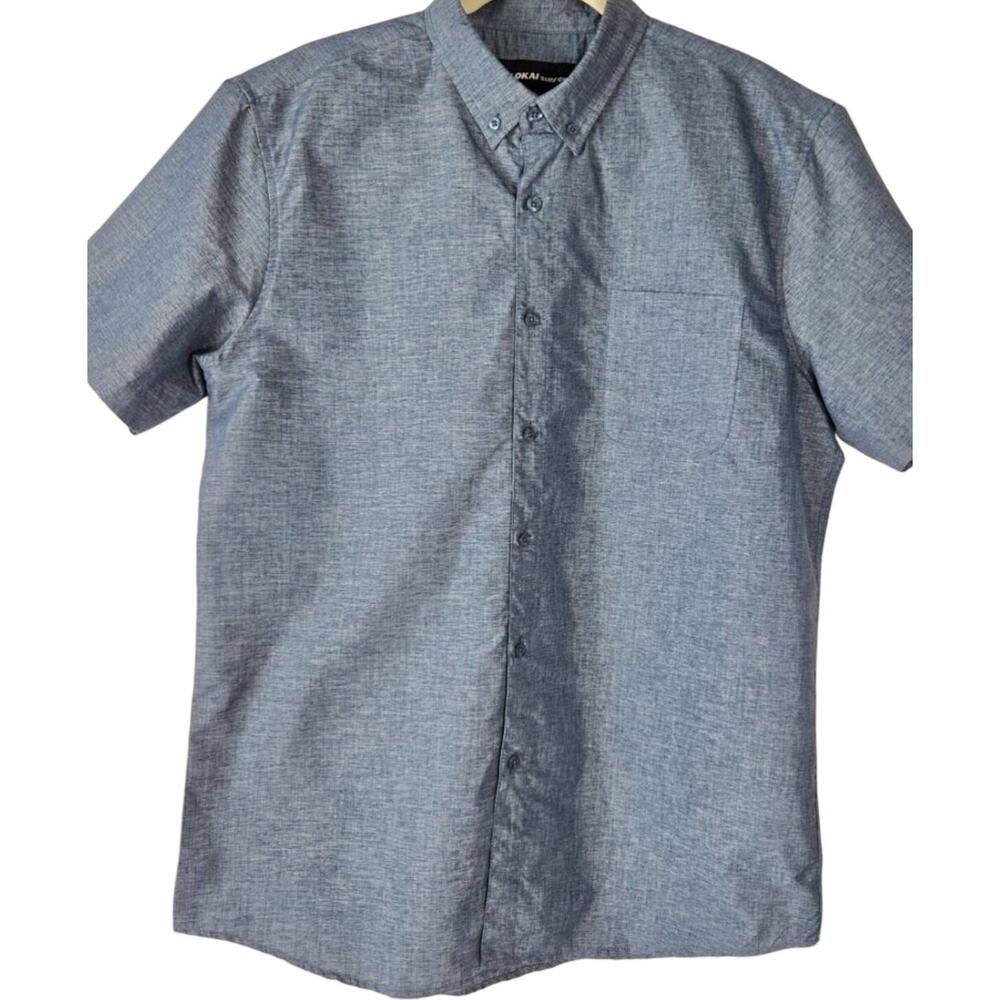 Molokai Surf Co. Men’s Short Sleeve Button Down Chambray Shirt Size L